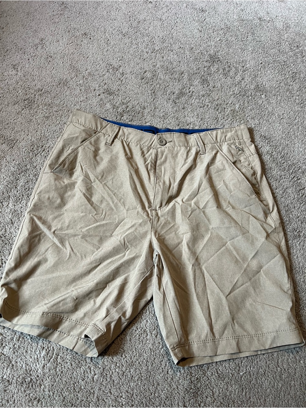 Men's Tan Cargo-Style Chino Shorts